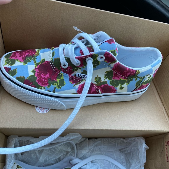 vans checkerboard floral